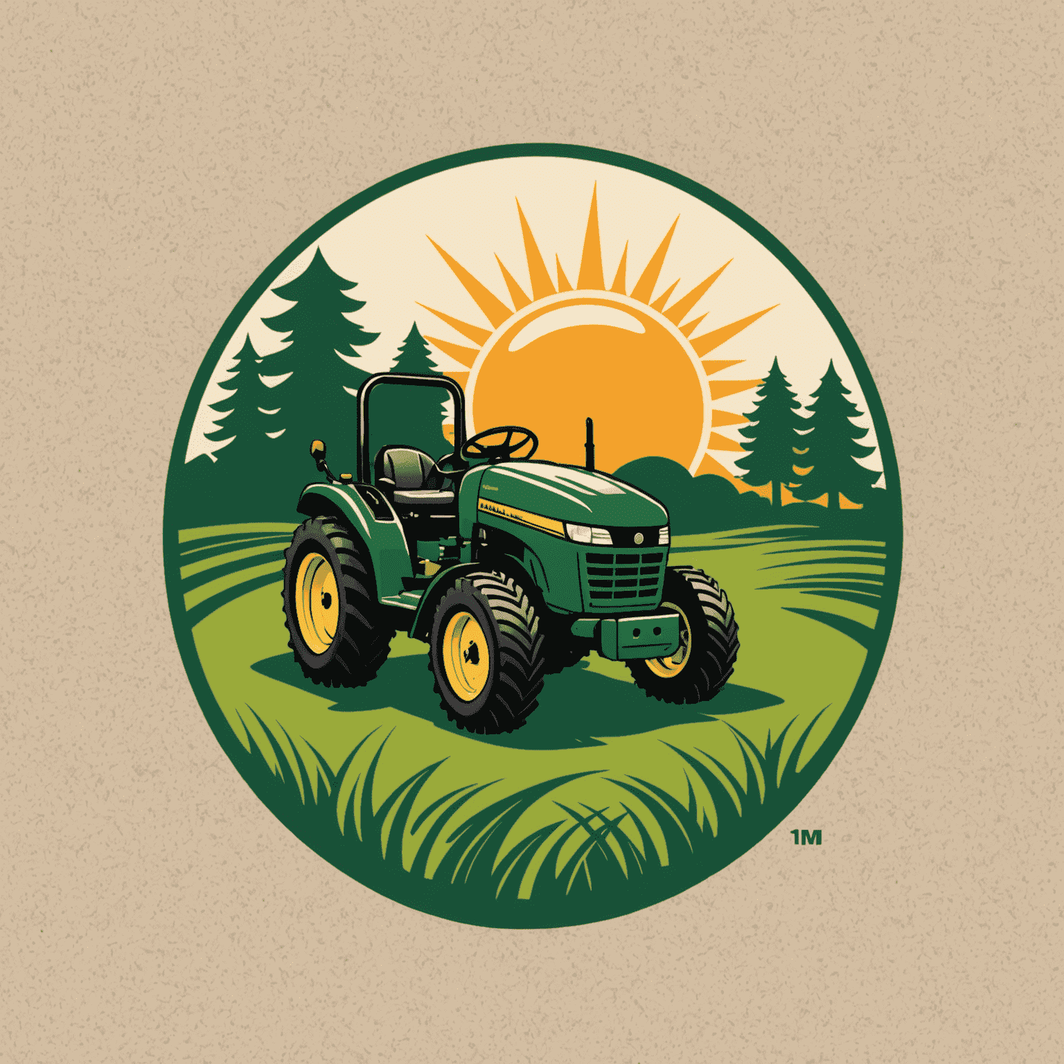 Hloinmikle logo featuring a stylized lawn and sun, representing professional lawn care services