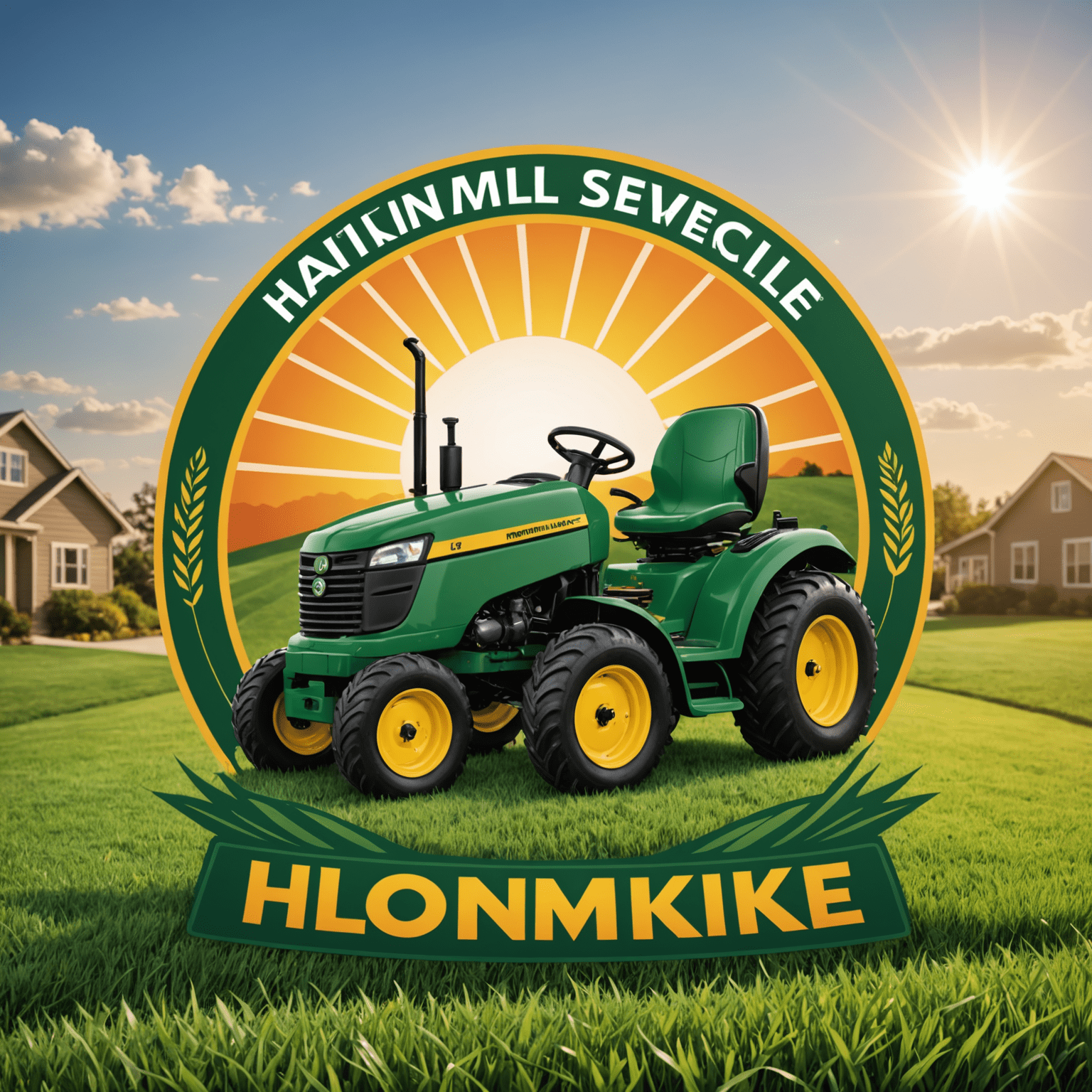 Hloinmikle logo featuring a stylized lawn and sun, representing professional lawn care services