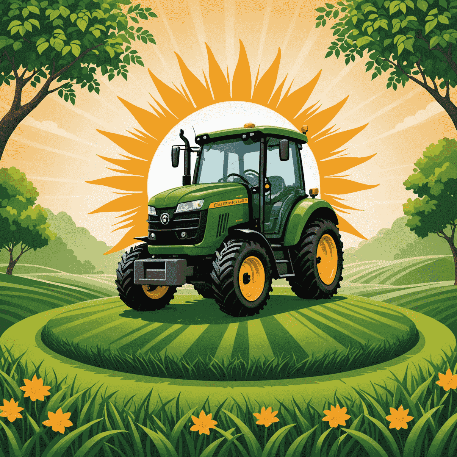 Hloinmikle logo featuring a stylized lawn and sun, representing professional lawn care services