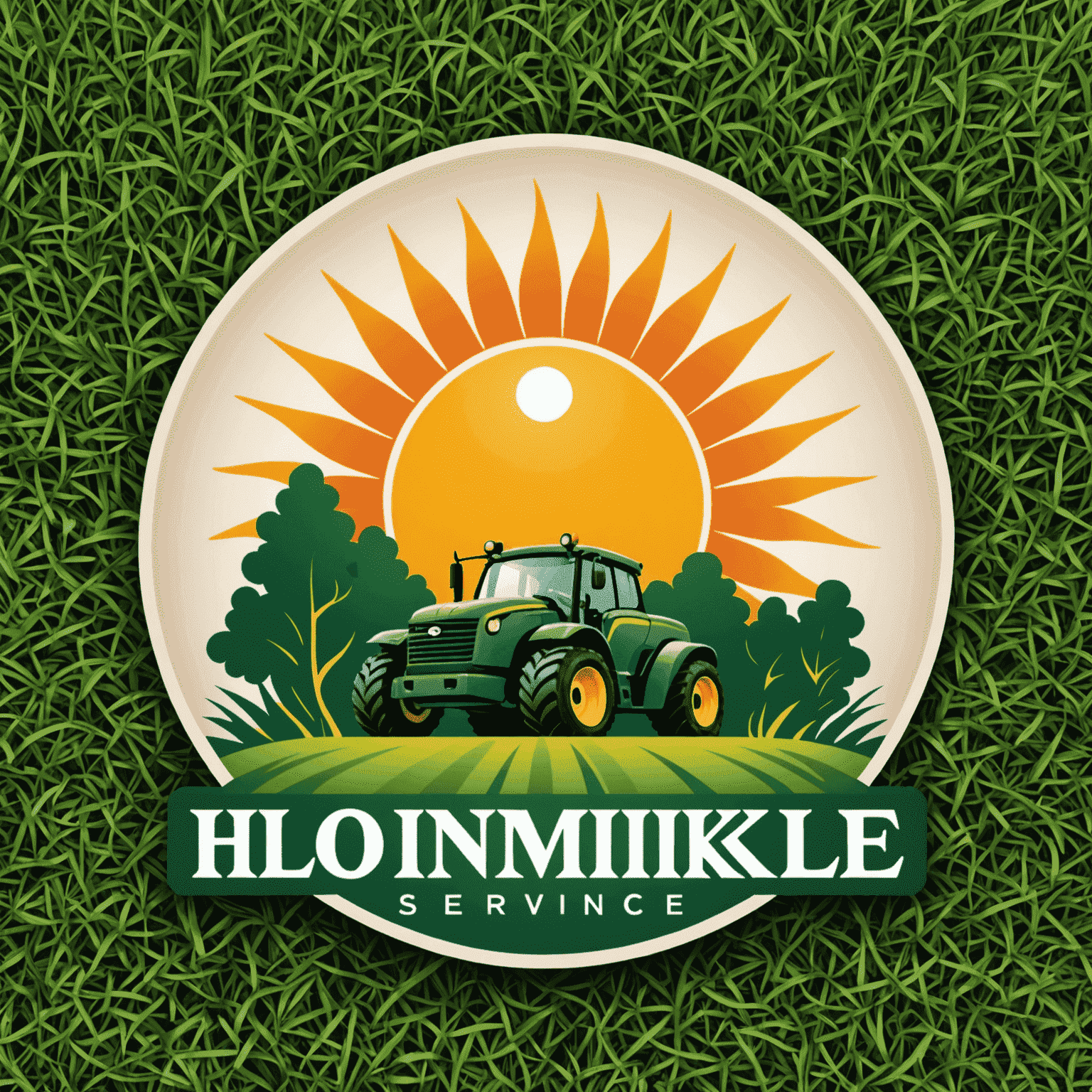 Hloinmikle logo featuring a stylized lawn and sun, representing professional lawn care services