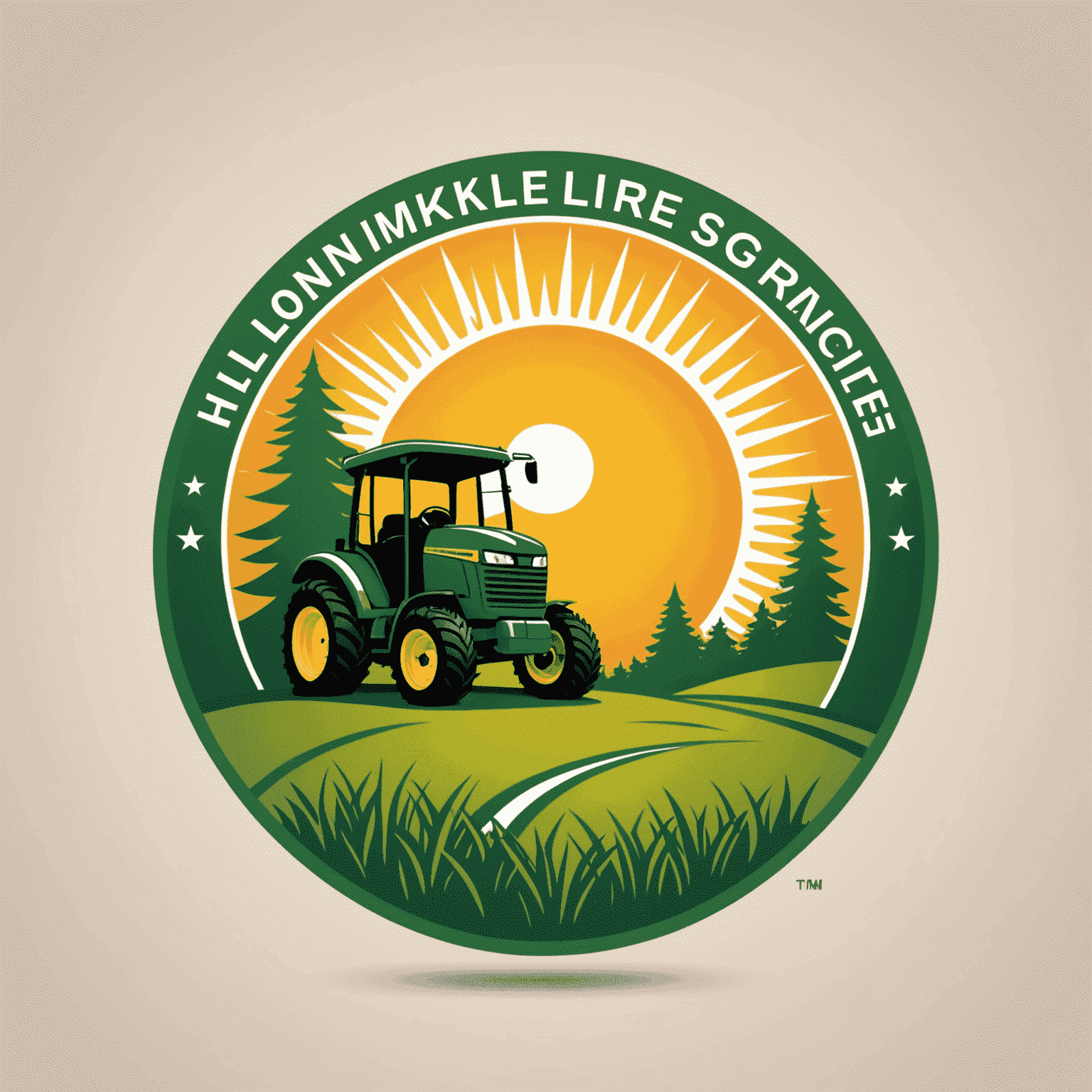 Hloinmikle logo featuring a stylized lawn and sun, representing professional lawn care services