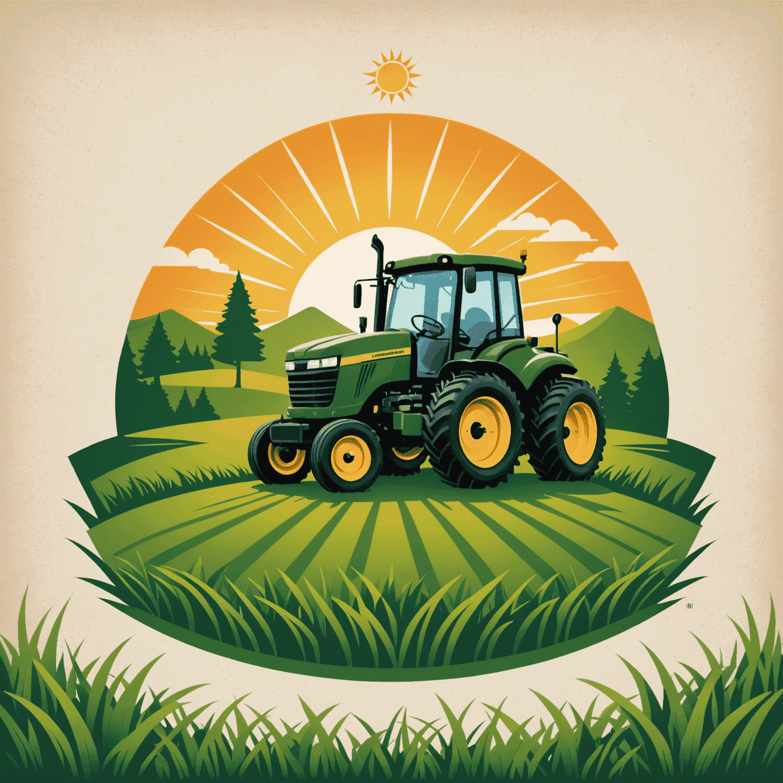 Hloinmikle logo featuring a stylized lawn and sun, representing professional lawn care services