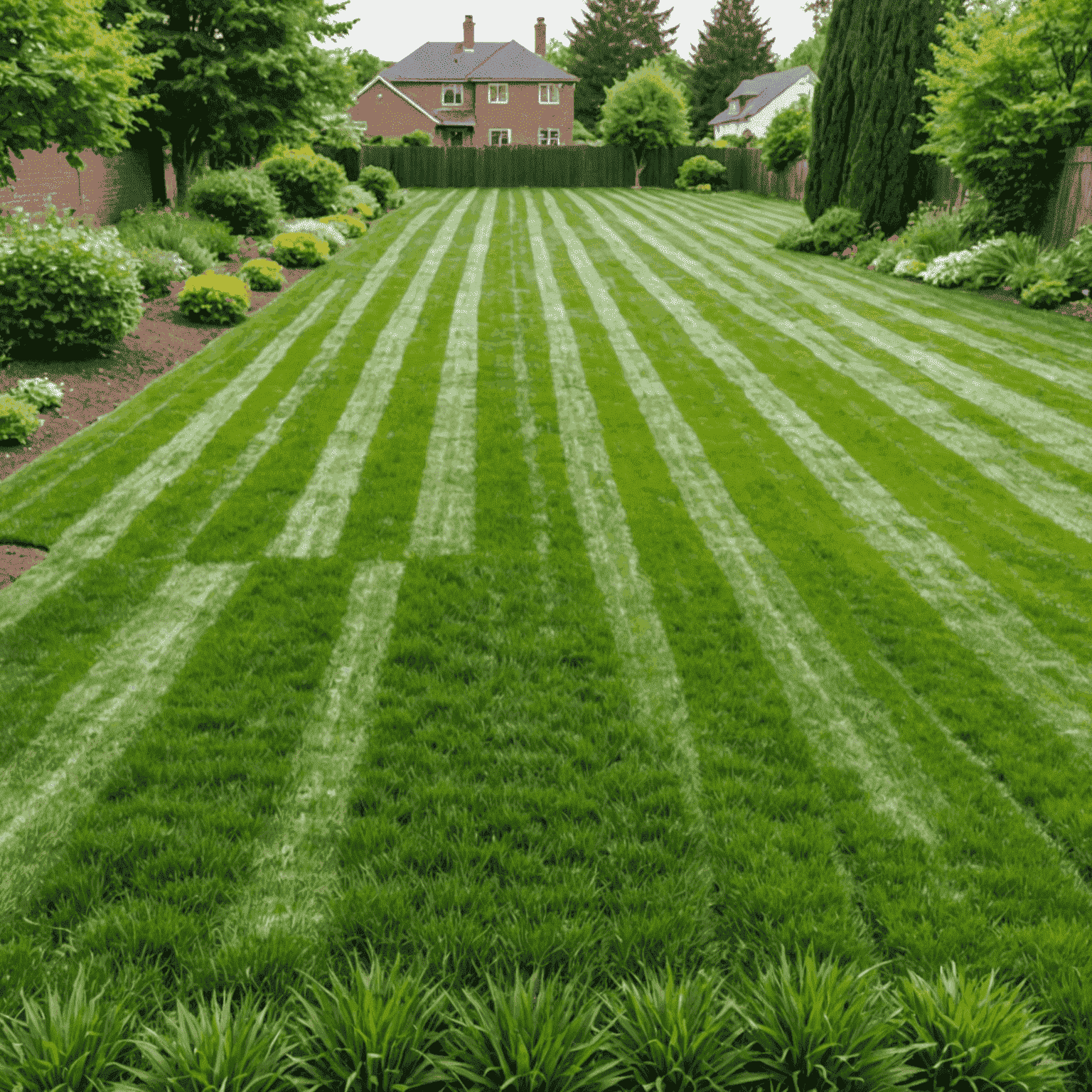 A lush, green lawn free of weeds, showcasing the effectiveness of professional weed control services. The image displays a stark contrast between a treated area and an untreated area with visible weeds.